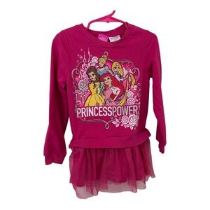 3/$15 Disney Princess kids girls Power graphic long sleeve pink top 5